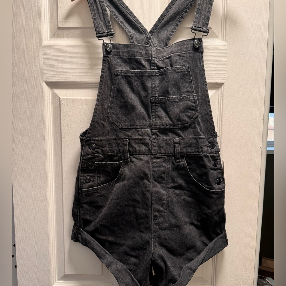 free people ziggy black short overalls | NWT
